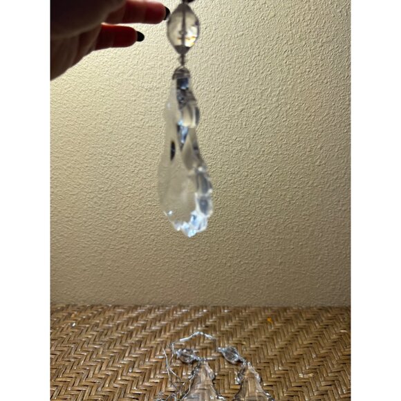 Vintage French Leaf Pendalogue Bead Plastic Prisms Hanging Ornaments Bundle Of 7 - Picture 5 of 7